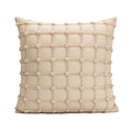 Chenille Embroidered Cushion Cover 18"x18" for Living Room Sofa, Axyaa Beige Pillowcase