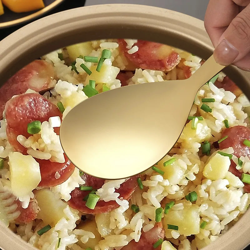 Axyaa Stainless Steel Rice Spoon - Large Capacity Buffet Serving Cutlery