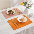 Axyaa Orange Faux Leather Square Placemats - Set of 6