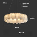 Axyaa Luxury Marble LED Chandelier for Dining Room