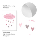 Pink Heart Cloud Custom Name Canvas Print by Axyaa - Nursery Wall Art for Girls