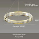 Axyaa Modern LED Crystal Round Chandelier for Dinning Living Room