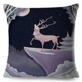 Axyaa Cartoon Deer Pillowcase - 45*45cm Linen Cushion for Home Decor