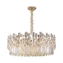 Axyaa Oval Crystal Chandelier LED Lighting in Gold and Black for Luxe Living Room Decor