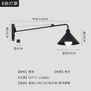 Axyaa Industrial Swing Arm Outdoor Wall Lamp LED E27 Rotatable Wall Mounted