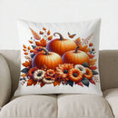 Axyaa Halloween Pumpkins & Wreath Decor Pillow Cover for Sofa, Bedroom, Car