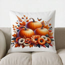 Axyaa Halloween Pumpkins & Wreath Decor Pillow Cover for Sofa, Bedroom, Car, Cushion Cover