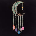 Axyaa 7 Chakra Agate Dream Catcher Moon Gemstone Wind Chime Home Decor