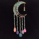 Axyaa 7 Chakra Agate Dream Catcher Moon Gemstone Wind Chime Home Decor