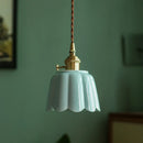 Axyaa Nordic Ceramic Flower LED Pendant Light - Home Decoration Pendant Lamp