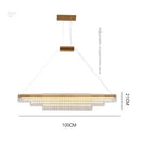 Axyaa Glass LED Chandelier with Remote Dimming Control and Crystallong Pendant Light