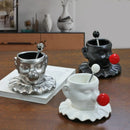 Axyaa Ceramic Camellia Flower Tea Cup Saucer Set