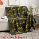 Axyaa Deer Plush Knitted Bow Blanket - Multi-purpose Sofa & Air Conditioner Blanket
