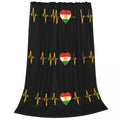 Axyaa Kurdish Heartbeat Flag Velvet Throw Blanket - Cozy Home Office Bedspread