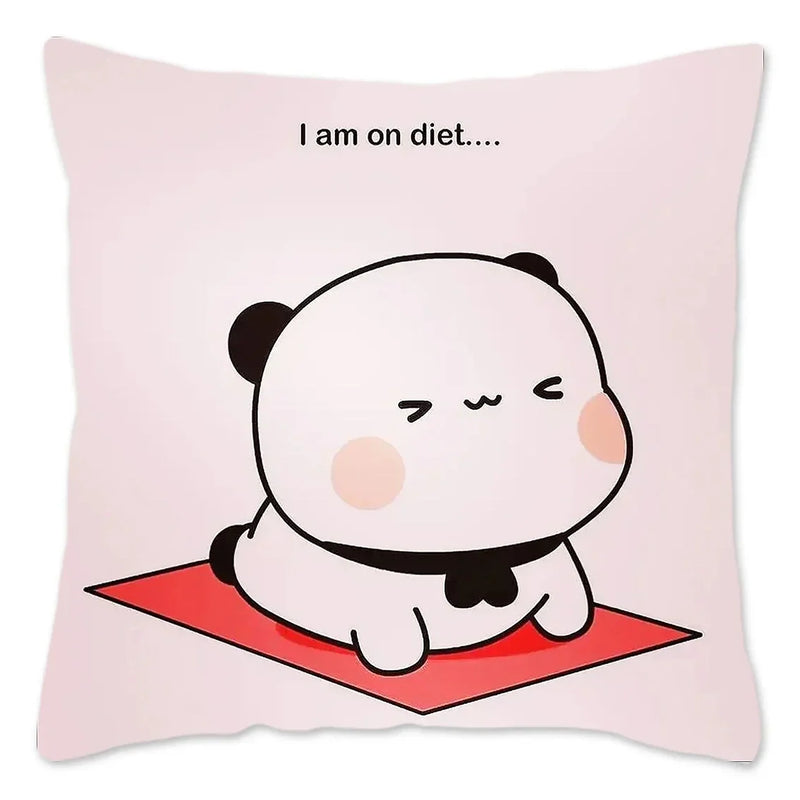 Cute Panda Bears Printed Pillow Case for Sofa Decoration by Axyaa