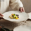 Axyaa Beige Ceramic Irregular Plate Set - Creative Molecular Cuisine Tableware