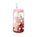 Axyaa Cherry Bow Plastic Cup with Straw Lid: Reusable, 16oz Cute Holiday Drinkware