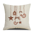 Axyaa Christmas Pinecone Candlestick Linen Print Pillowcase for Home Decor