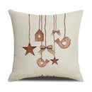 Axyaa Christmas Pinecone Candlestick Linen Print Pillowcase for Home Decor