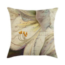 Vintage European Lily Oil Painting Linen Cushion Cover by Axyaa - 45X45CM