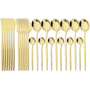 Axyaa Gold Stainless Steel Dinnerware Set for Elegant Table Setting