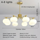 Axyaa Cream Glass Sphere Ceiling Chandelier. Modern Living Room, Bedroom, Dining Room Lighting.