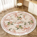 Nordic Floral Round Carpet for Sofa & Coffee Table, Non-Slip & Stain Resistant by Axyaa