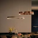Axyaa Rose Gold LED Circle Chandelier for Modern Living Room Decor