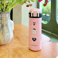 Axyaa Kawaii Stainless Steel Coffee Thermos Cup Insulated Tumbler with Straw & Handle