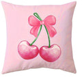 Axyaa Pink Bow Cherry Pillowcase: Soft, Sofa Cushion Cover for Stylish Comfort