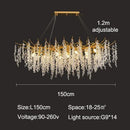Axyaa Modern Luxury Crystal Chandelier LED Pendant Lamp for Home Decor