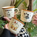 Axyaa Happy Bear Ceramic Coffee Mug, Cute Kawaii Design, Perfect Gift for Couples