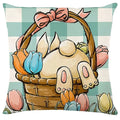 Axyaa Easter Decor Pillow Cover: Dwarf Bunny & Egg Print Farmhouse Sofa Cushion