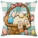Axyaa Easter Decor Pillow Cover: Dwarf Bunny & Egg Print Farmhouse Sofa Cushion
