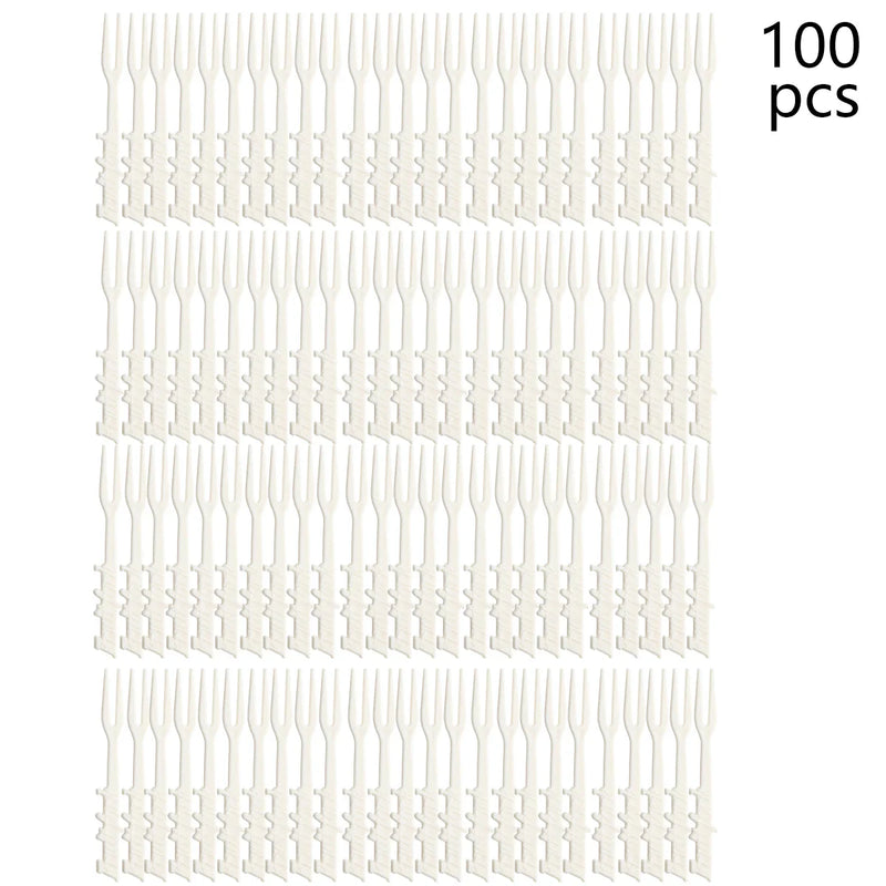 Axyaa Reusable Plastic Fruit Fork Set for Kitchen, Picnic, Camping - 100PCS