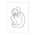 Axyaa Couple Love Kiss Line Drawing Canvas Painting Nordic Living Room Decor