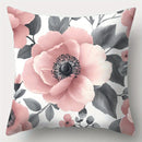 Axyaa Gray-Pink Flower Sofa Cushion Cover Set, 45x45cm, Home Decoration
