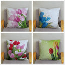 Axyaa Bedroom Tulip Flower Floral Cushion Cover Pillowcase for Sofa