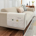 Axyaa Armrest Pad Storage Layer Modern Sofa Cover Khaki Gray