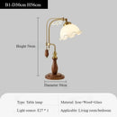 Axyaa French Retro Wooden Brass Floor Lamp with Glass Lampshade for Living Room