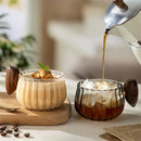 Axya High Boron Silicon Glass Coffee Mug with Wooden Handle