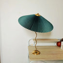 Axyaa Vintage Pleated Umbrella Light Bedside Lamp for Living Room, Bedroom, Study