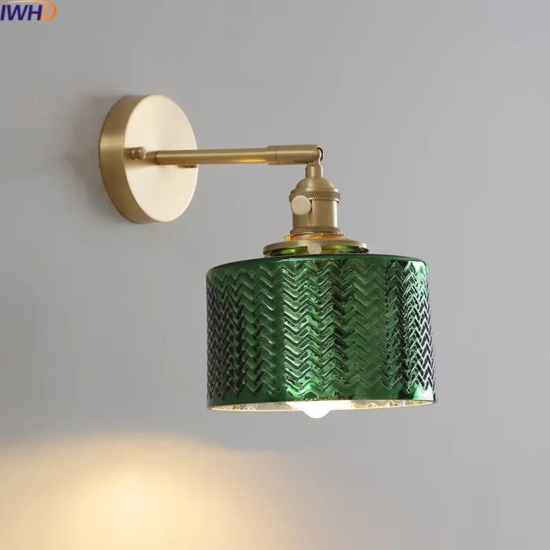 Axyaa Green Glass LED Wall Lamps | Modern Applique Murale for Home Decor