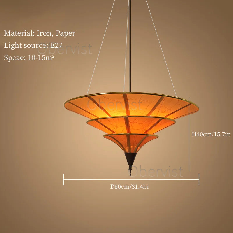 Axyaa Umbellate Paper Chandelier: Elegant Lighting for Home, Restaurant, Teahouse