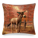 Axyaa Donkey Print Cushion Cover 45x45cm Cute Animals Linen Pillowcase for Home Decor