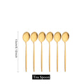 Axyaa Matte Gold Tableware Cutlery Set Stainless Steel Flatware Kitchen Dinner