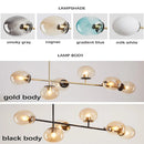 Axyaa Glass Ball Pendant Light for Living Room, Kitchen, Dining - Modern Nordic Chandelier