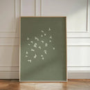 Axyaa Japanese Green Wall Art: Birds & Animals Canvas Prints for Modern Home Decor