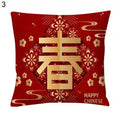 Axyaa Chinese New Year Printed Cushion Cover for Bed and Sofa