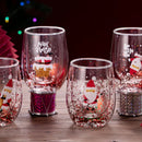 Axyaa Santa Cartoon Insulated Glass Set - Festive Reusable Gift for Loved Ones